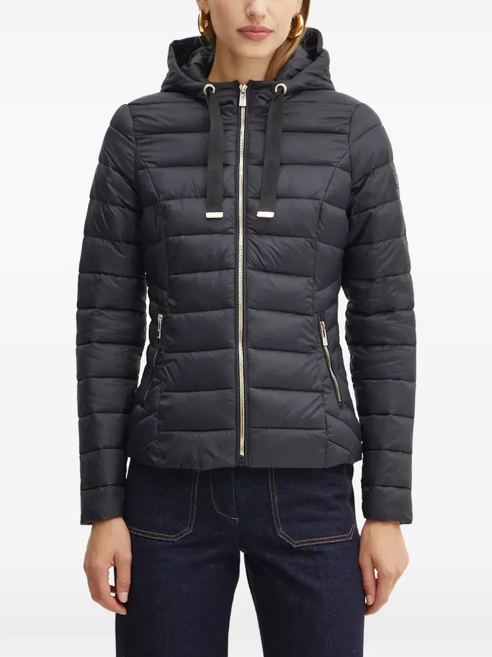 Morgan hooded quilted jacket - Nero