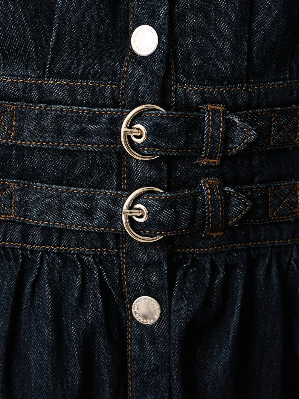 Morgan Midi-jurk met gesp en knopen aan de voorkant Blauw