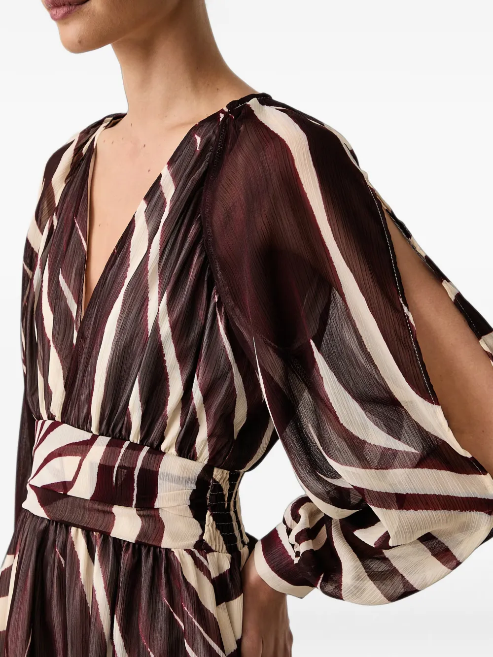 Morgan Flared mini-jurk met zebra-print Bruin