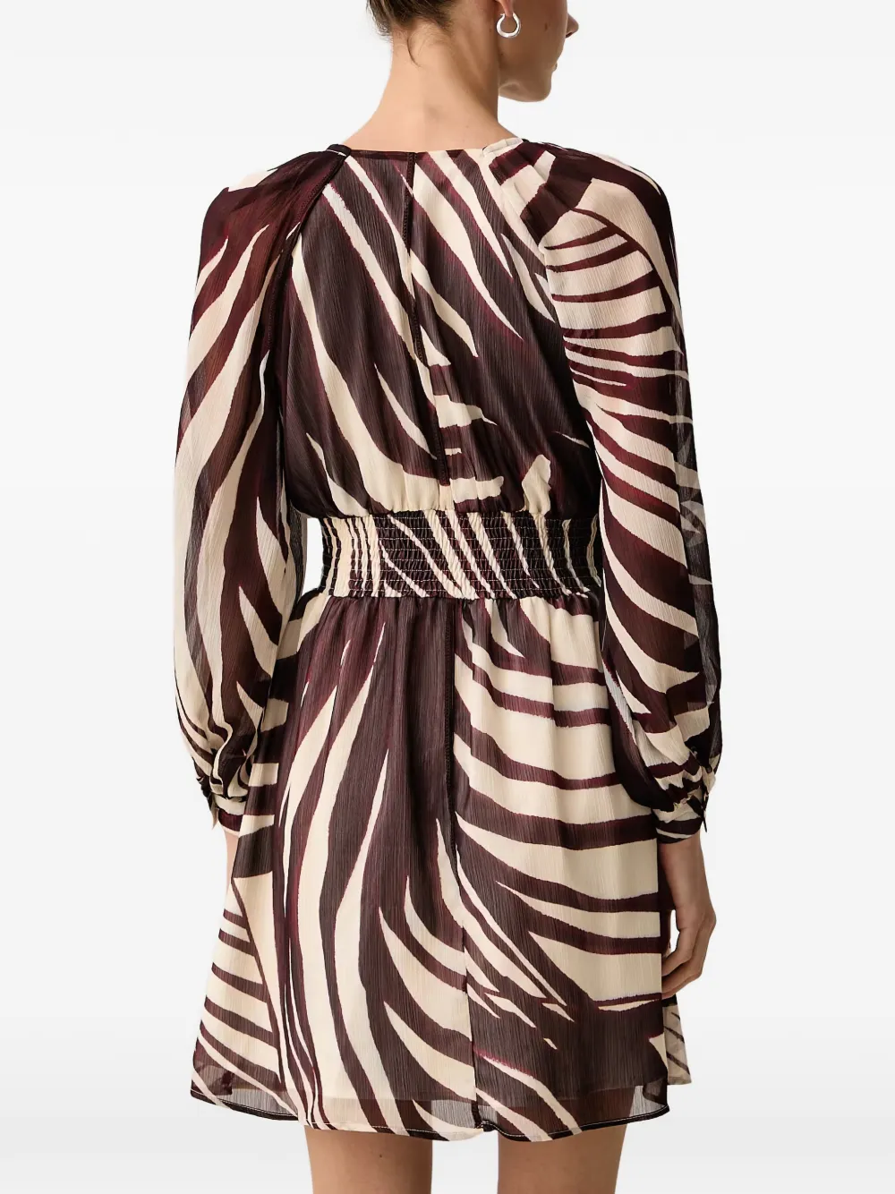 Morgan Flared mini-jurk met zebra-print Bruin