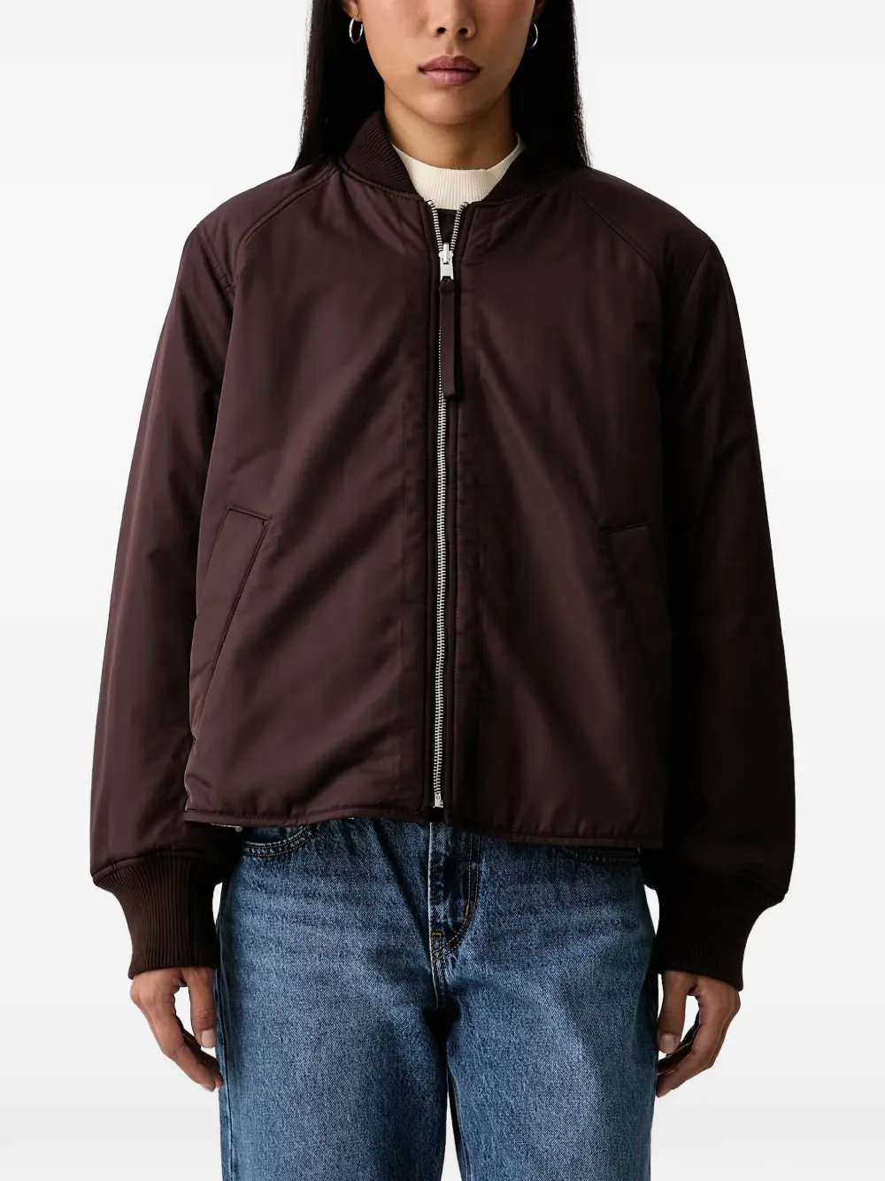 Marc O'Polo reversible teddy-fleece bomber jacket - Marrone