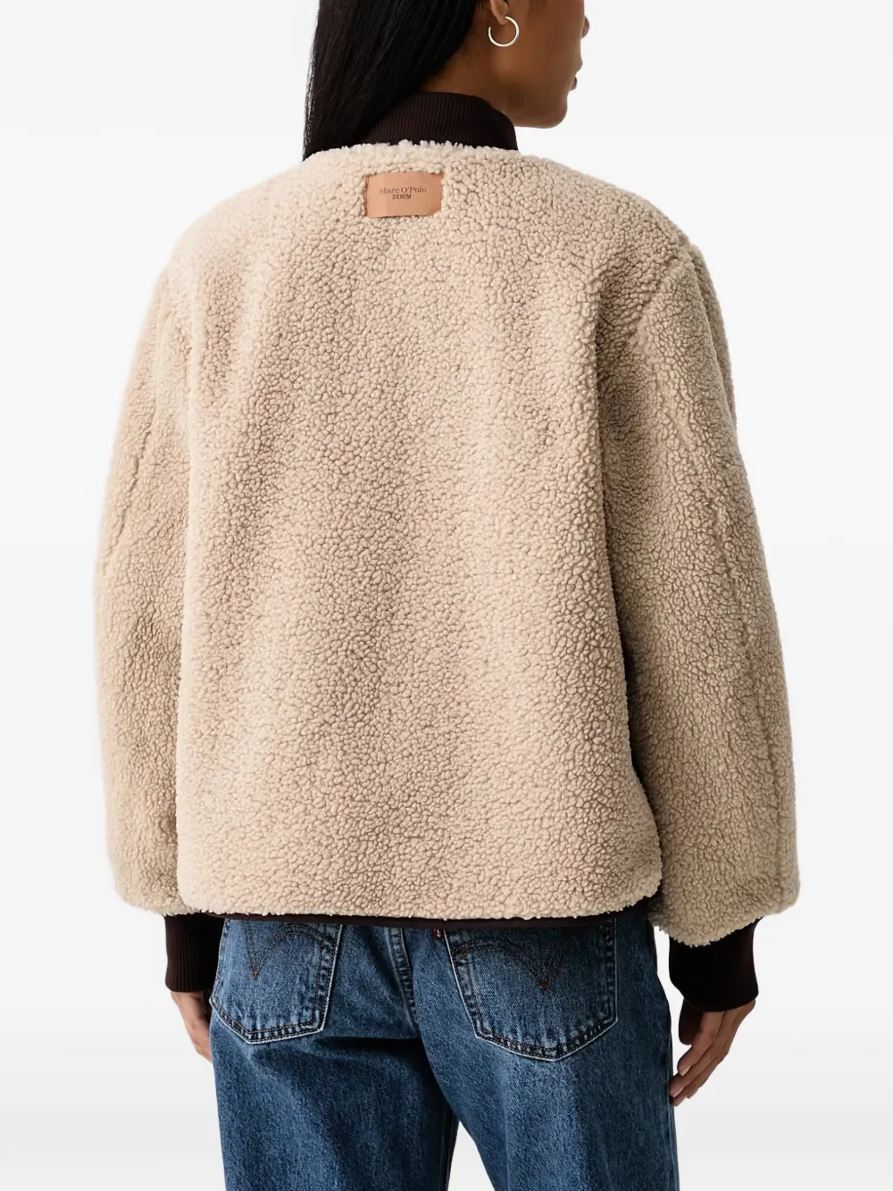 Marc O'Polo Omkeerbaar teddyfleece bomberjack Bruin