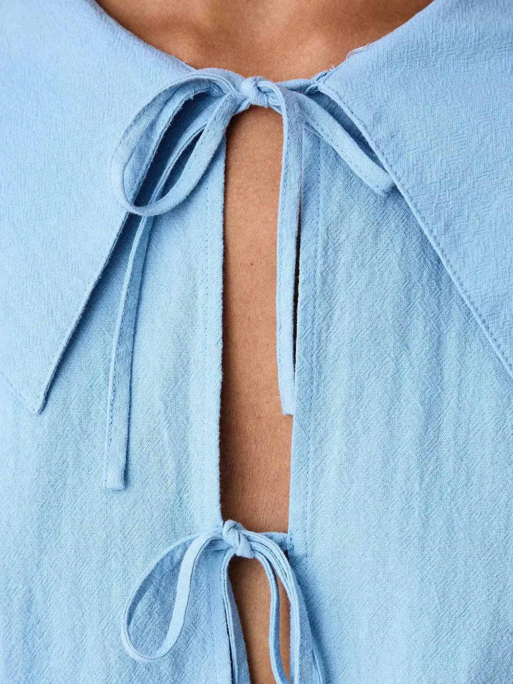 Marc O'Polo Blouse met matrozenkraag en striksluiting Blauw