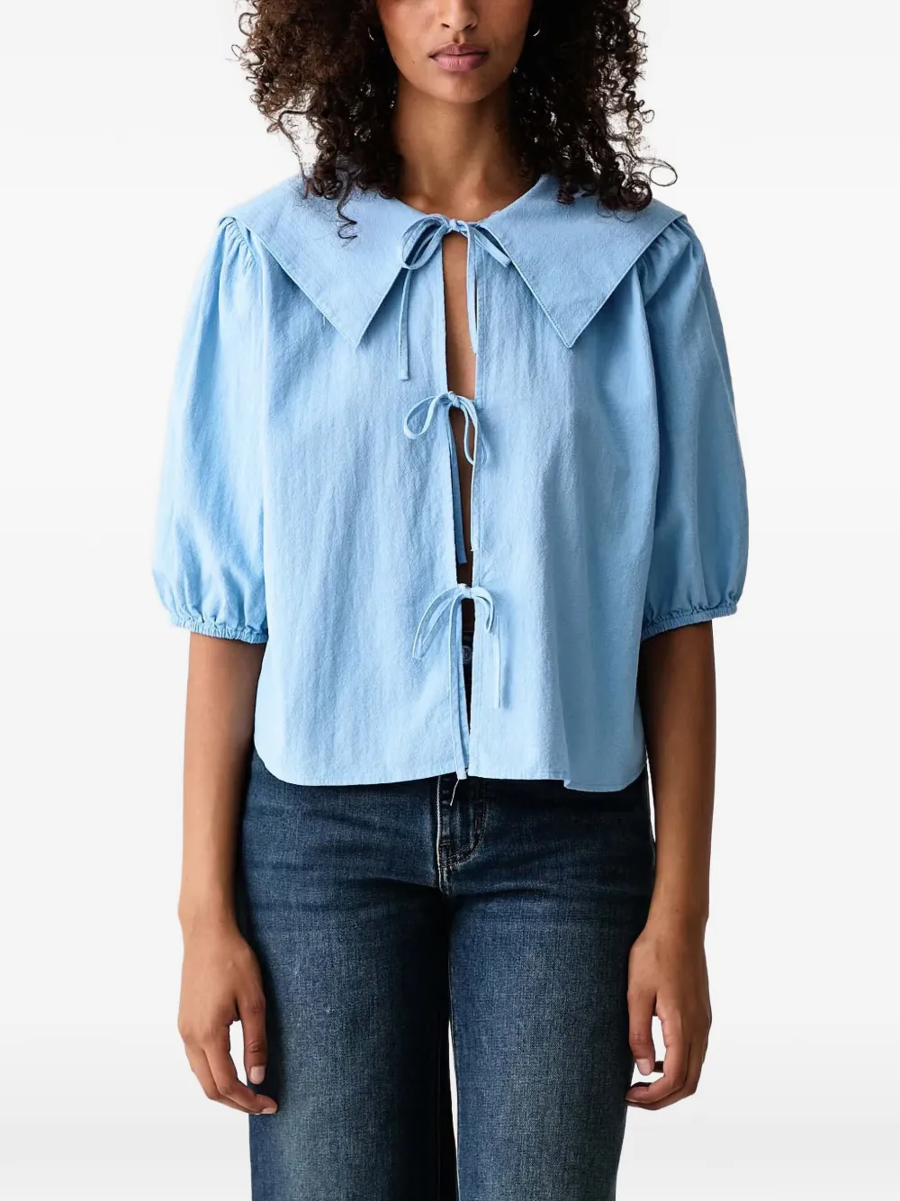 Marc O'Polo tie-fastening sailor-collar blouse - Blu