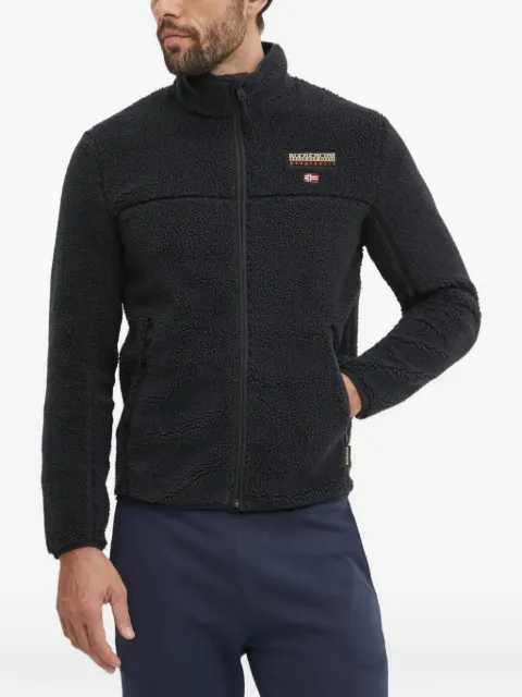Napapijri  Tynik logo-patch sherpa-fleece hoodie