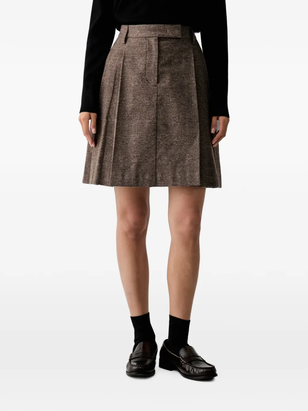 Marc O'Polo check-pattern pleated mini skirt