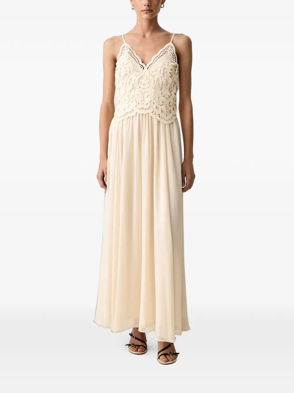 Morgan guipure lace-panelled maxi dress - Tons neutres Morgan guipure lace-panelled maxi dress - Tons neutres