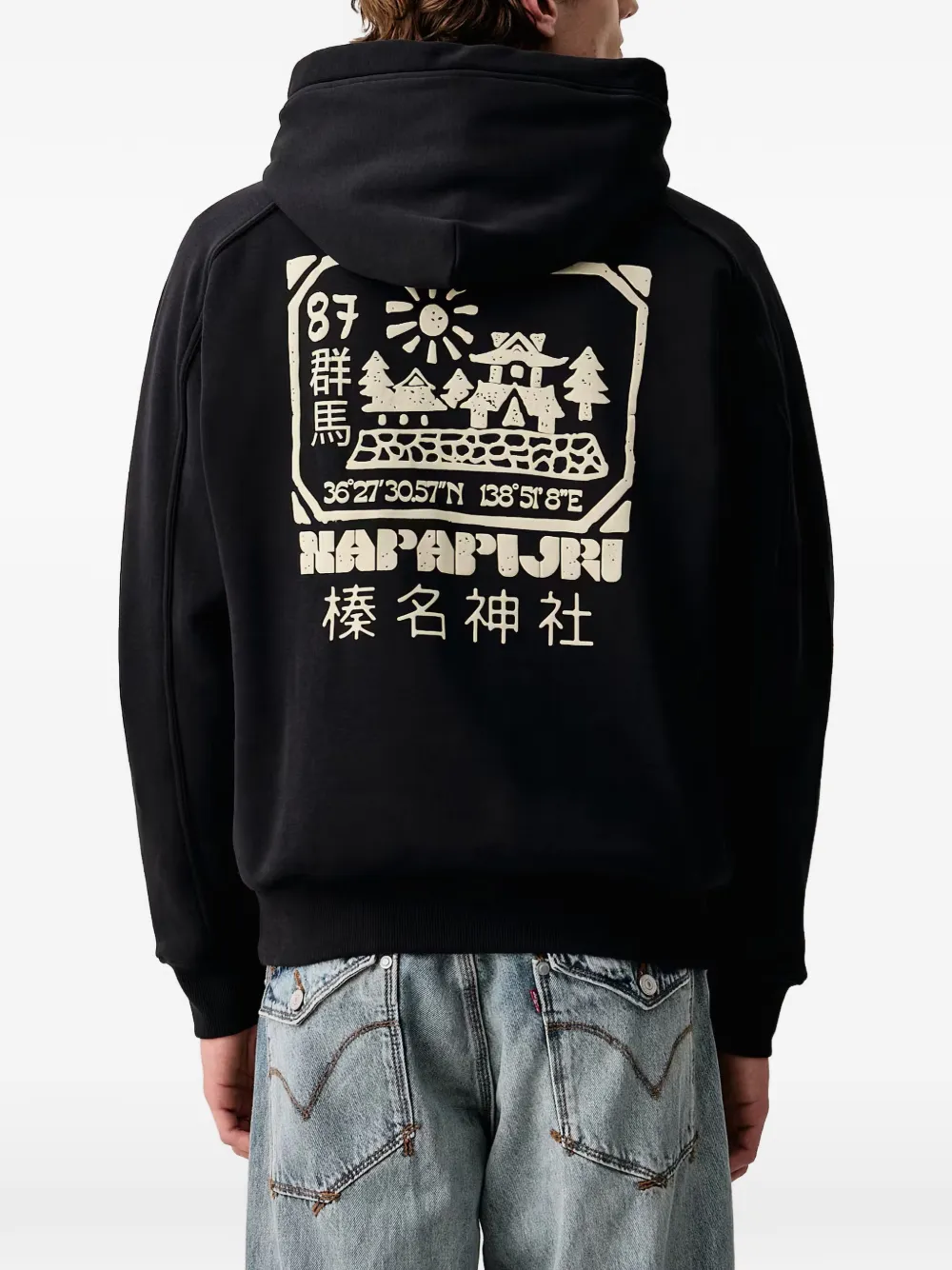 Napapijri Teza hoodie met grafische print en logo-patch Zwart
