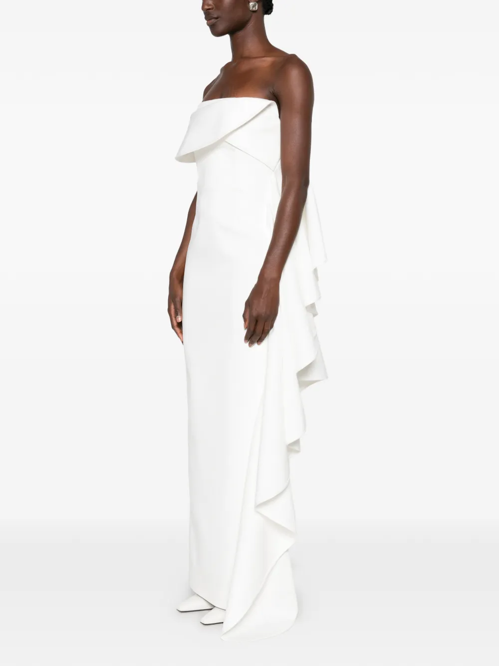 Solace London Andress strapless maxi-jurk met ruches Wit