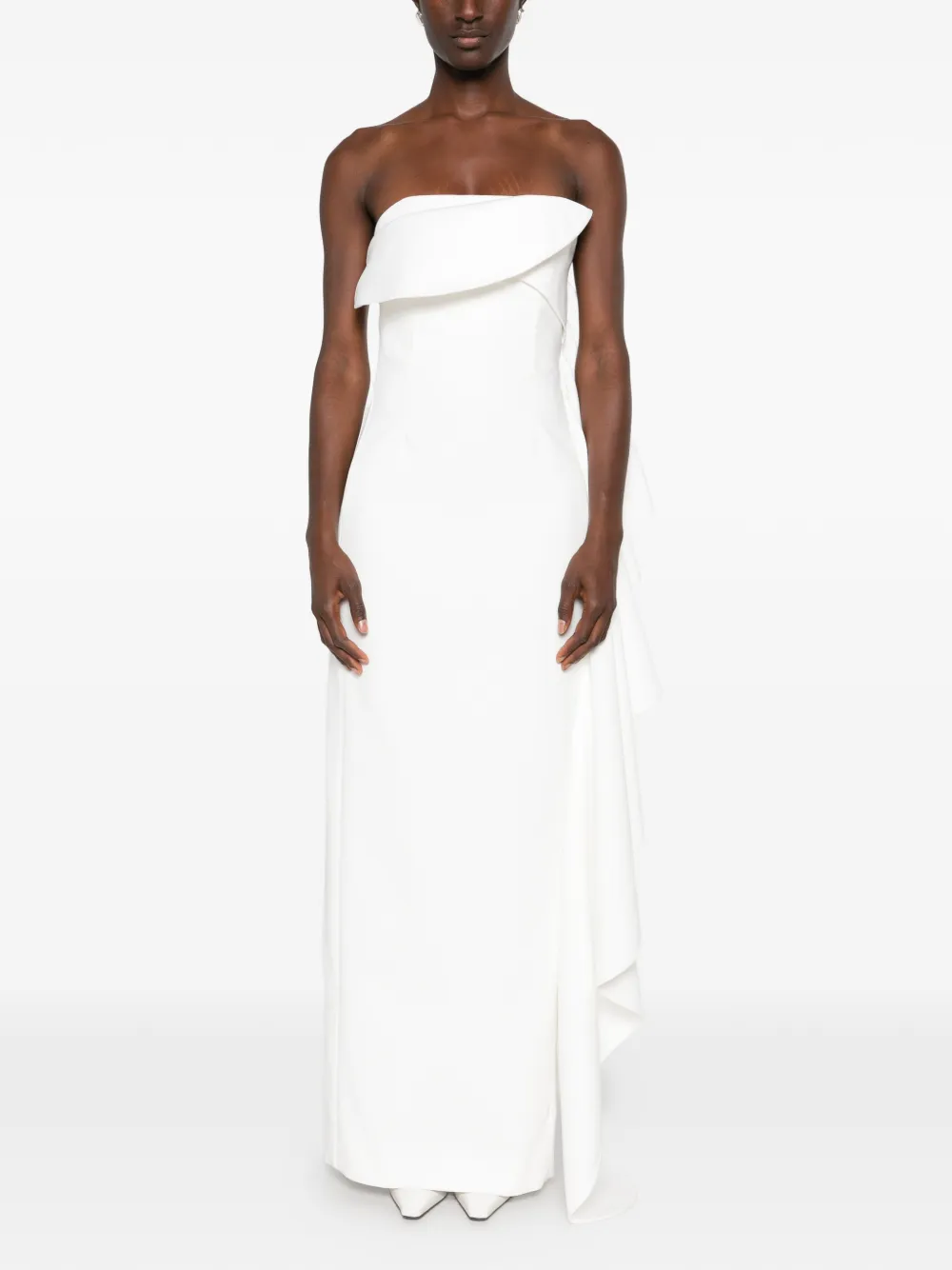 Solace London Andress strapless maxi-jurk met ruches Wit
