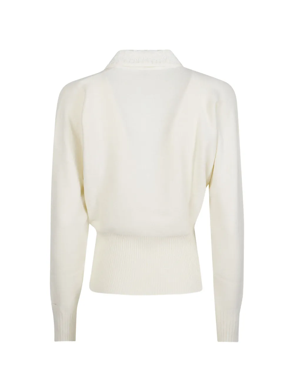 ERMANNO FIRENZE Polotop met kanten kraag Beige