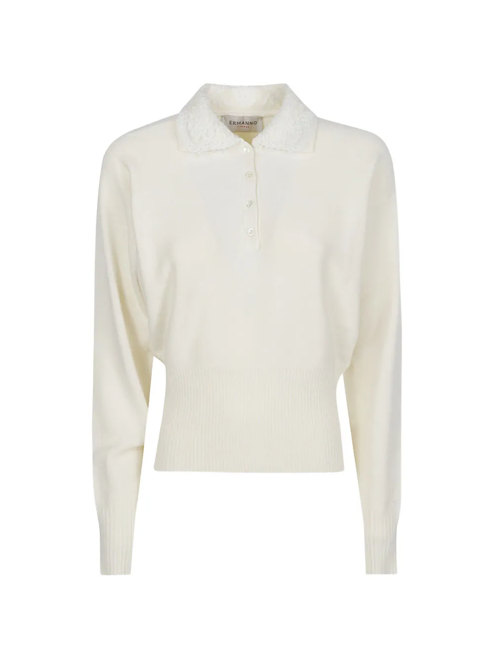 ERMANNO FIRENZE lace-collar polo top