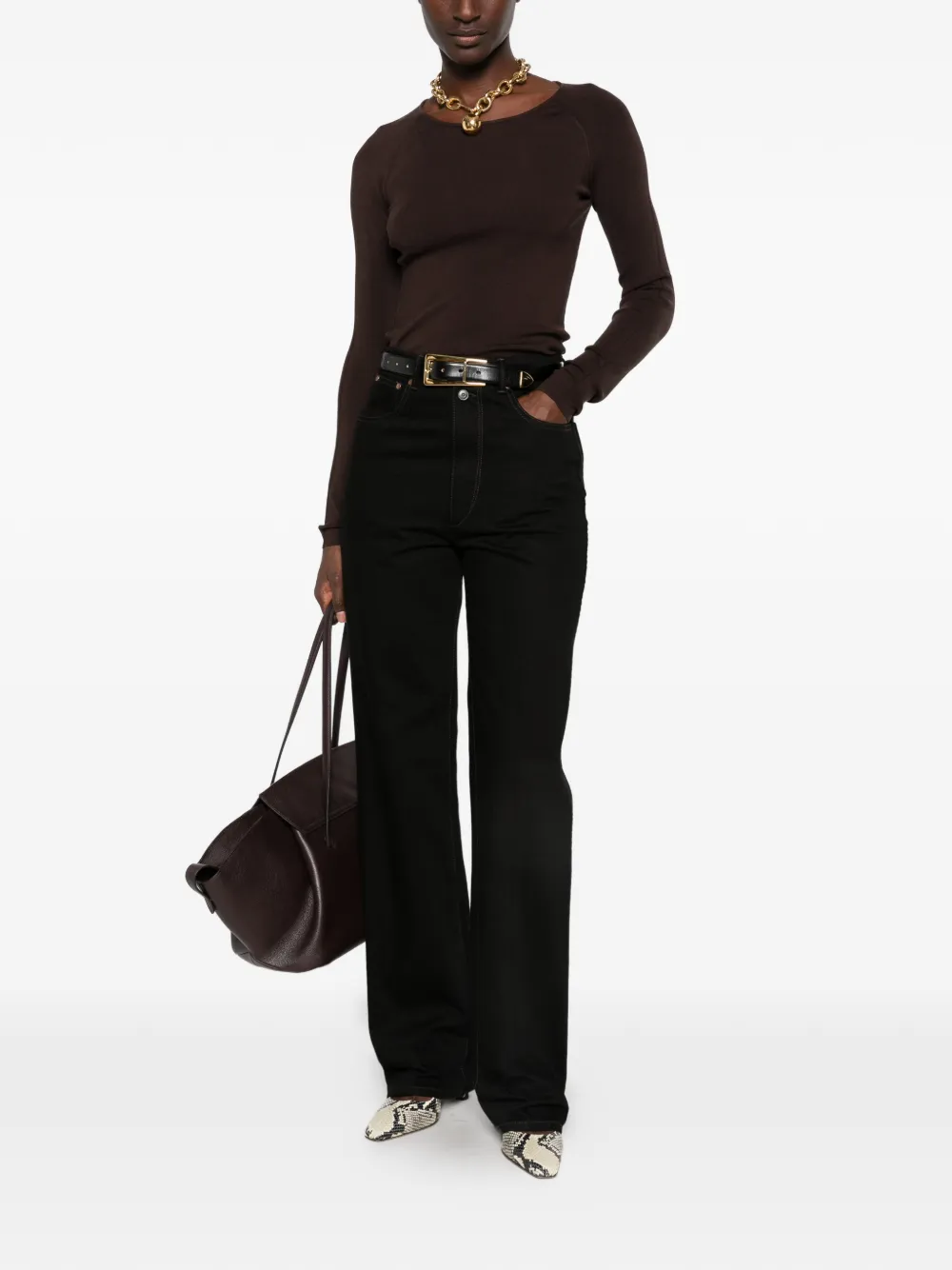 JOSEPH Nali raglan-sleeve sweater Bruin