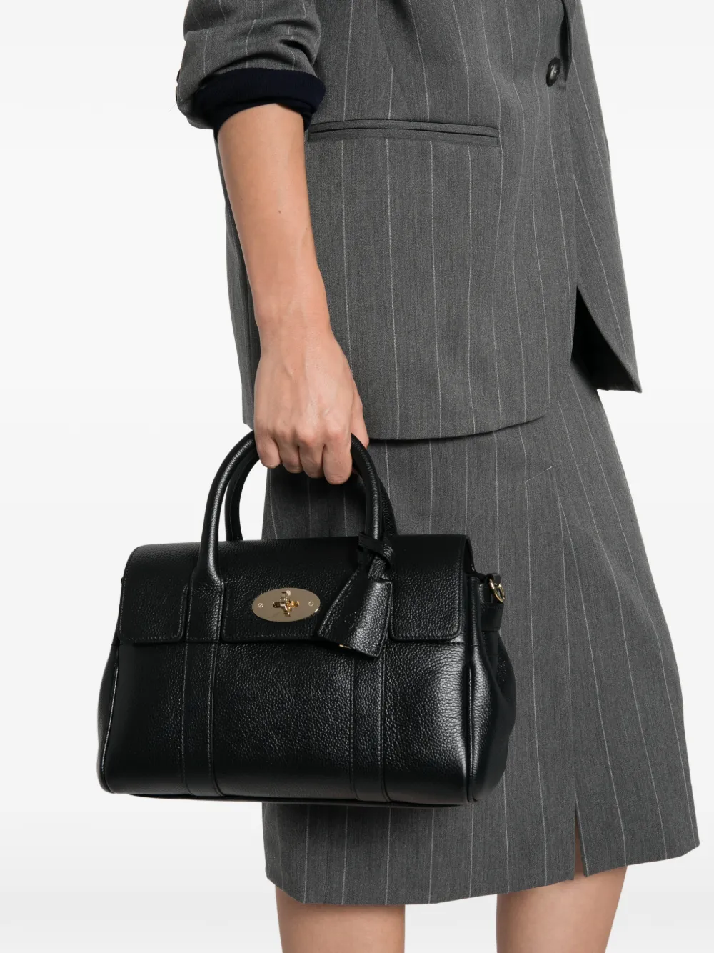 Mulberry small Bayswater grained-leather tote bag - Nero