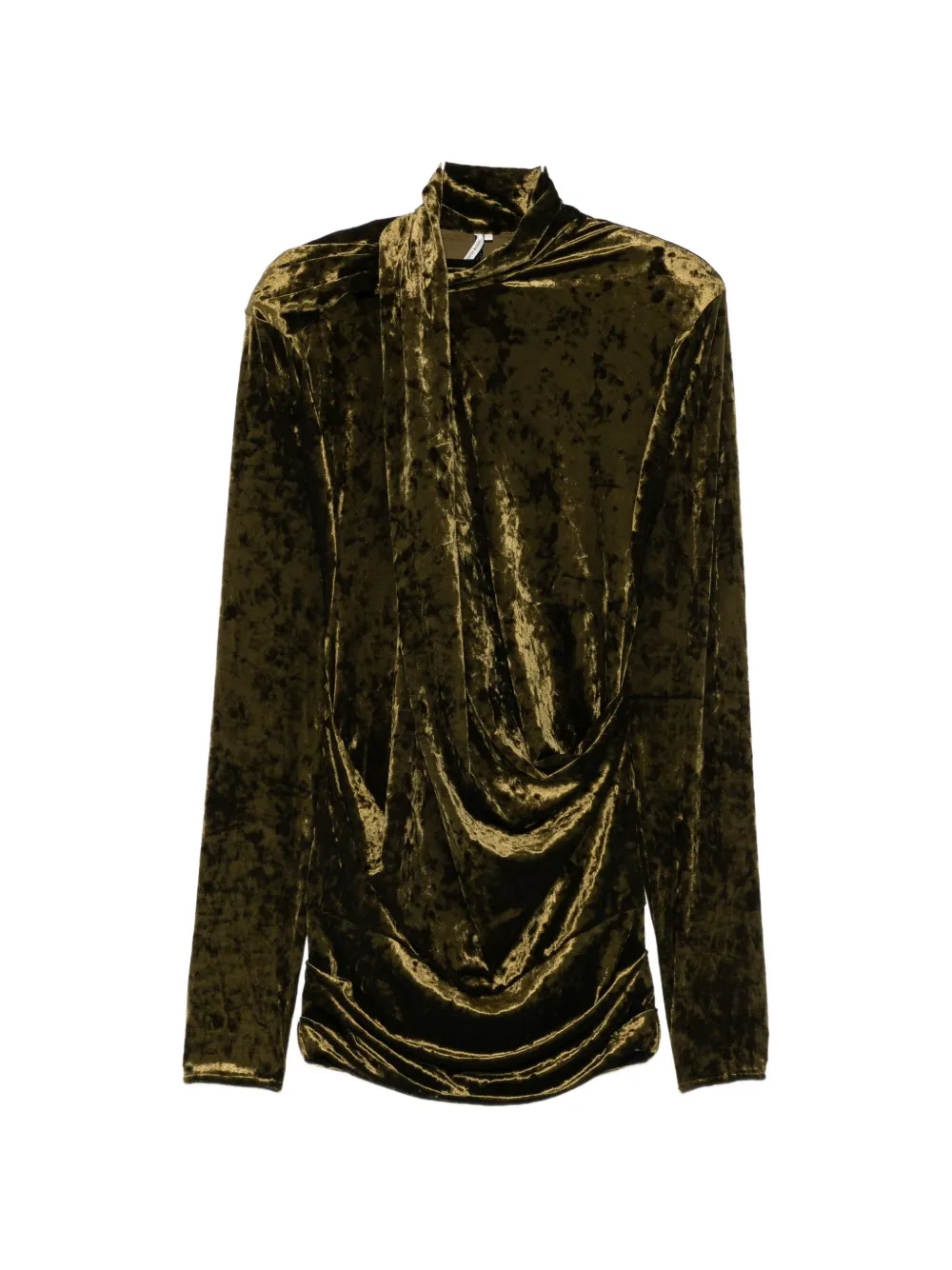 ENTIRE STUDIOS Dalters crushed-velvet draped mini dress - Verde