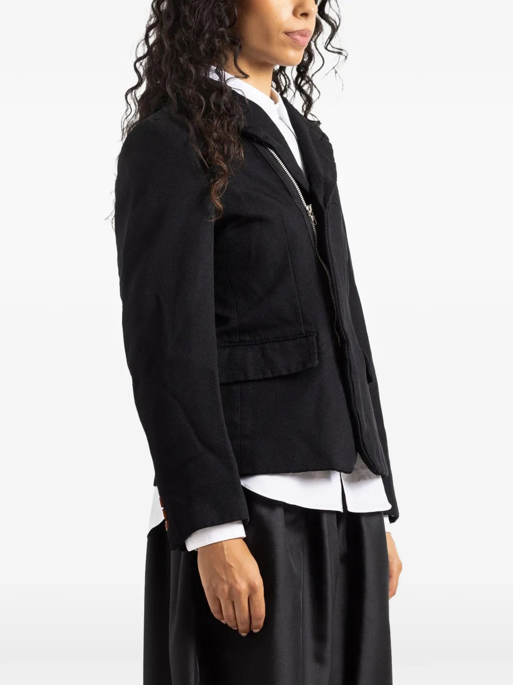Comme Des Garçons Getailleerd jack met rits-detail Zwart