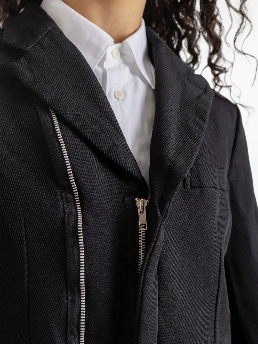 Comme Des Garçons Getailleerd jack met rits-detail Zwart