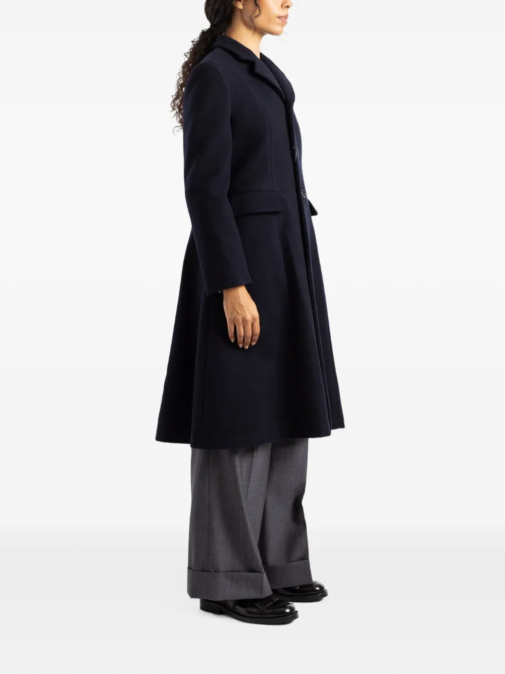 Comme Des Garçons A-line button-fastening coat Blauw