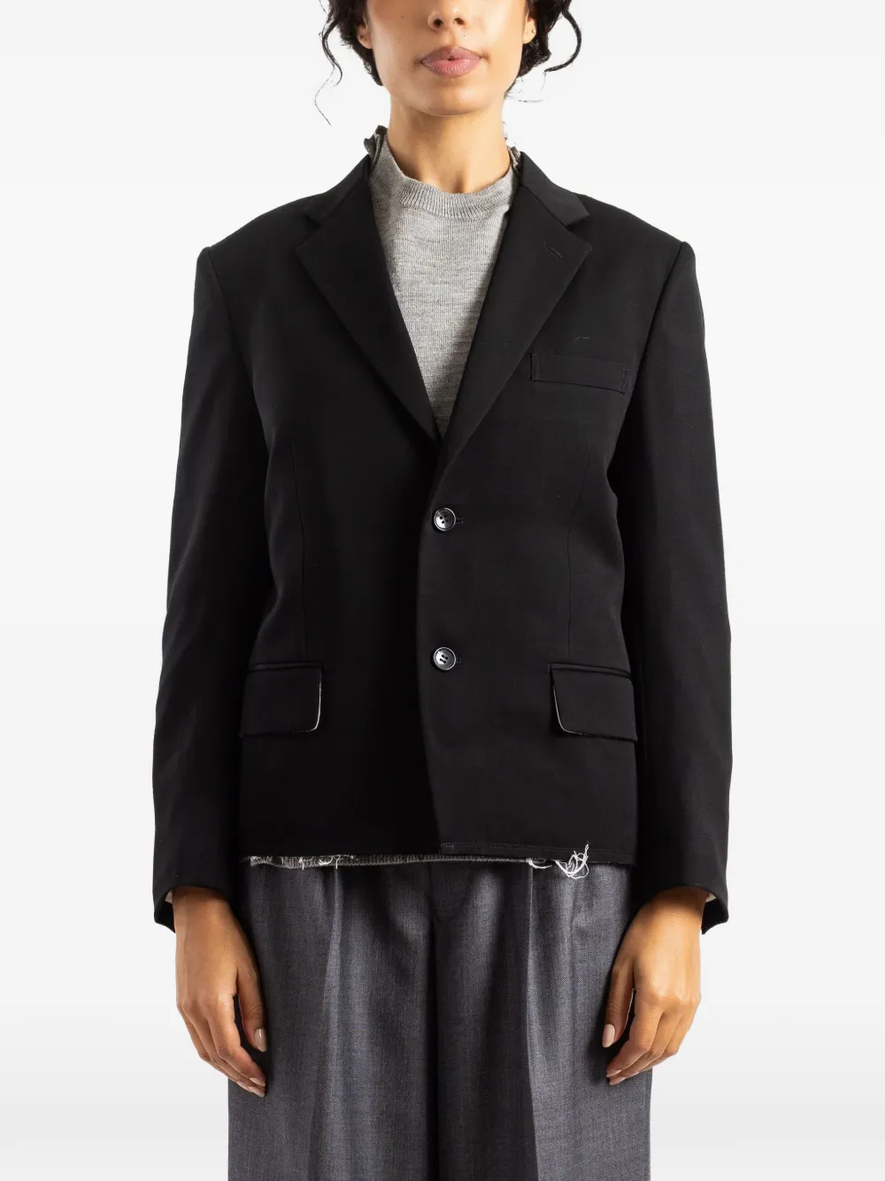 Comme Des Garçons raw-edge tailored jacket - Schwarz