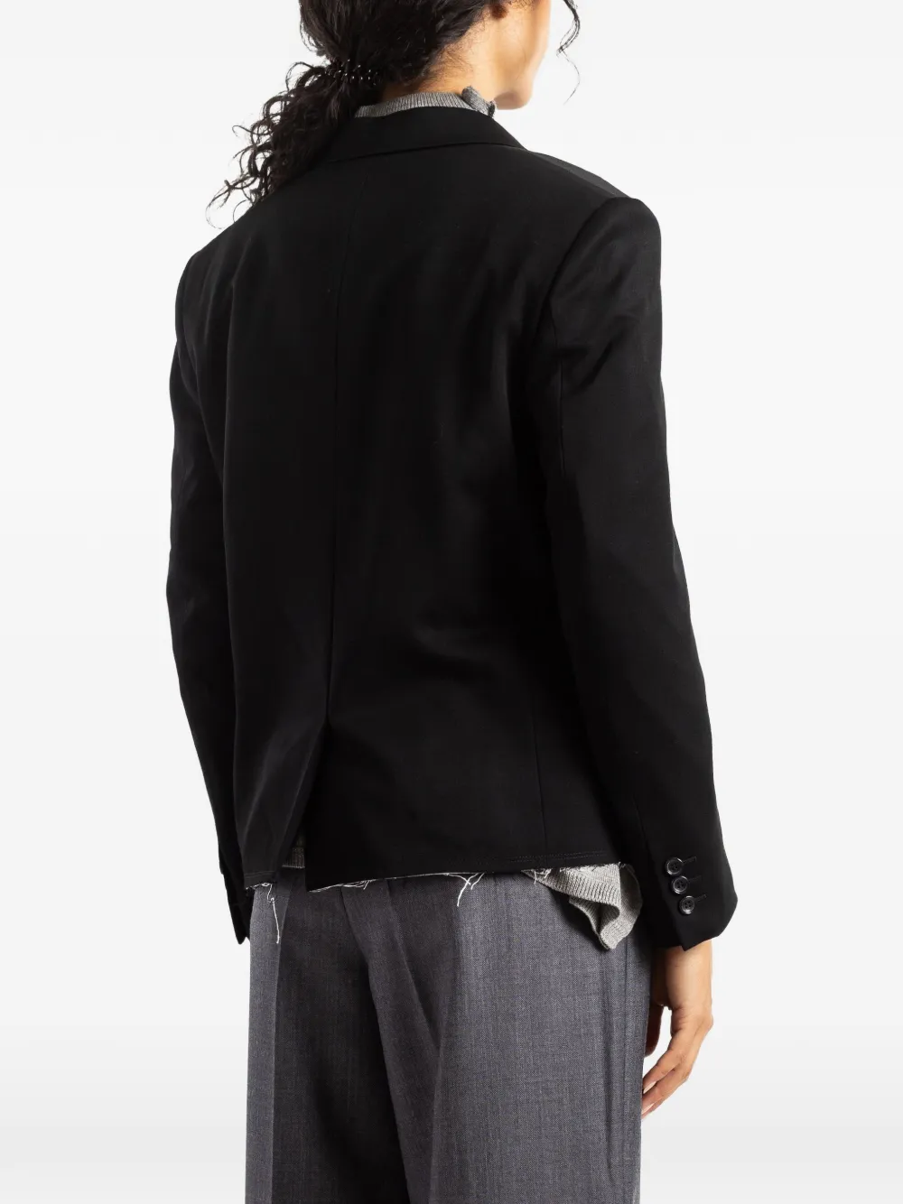 Comme Des Garçons raw-edge tailored jacket Zwart