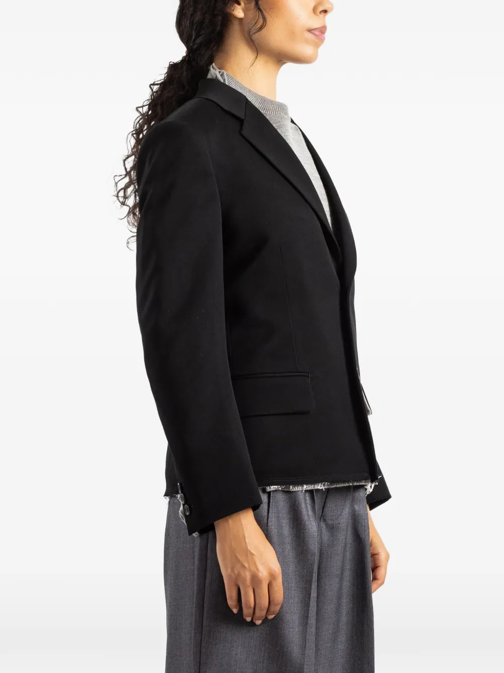 Comme Des Garçons raw-edge tailored jacket Zwart