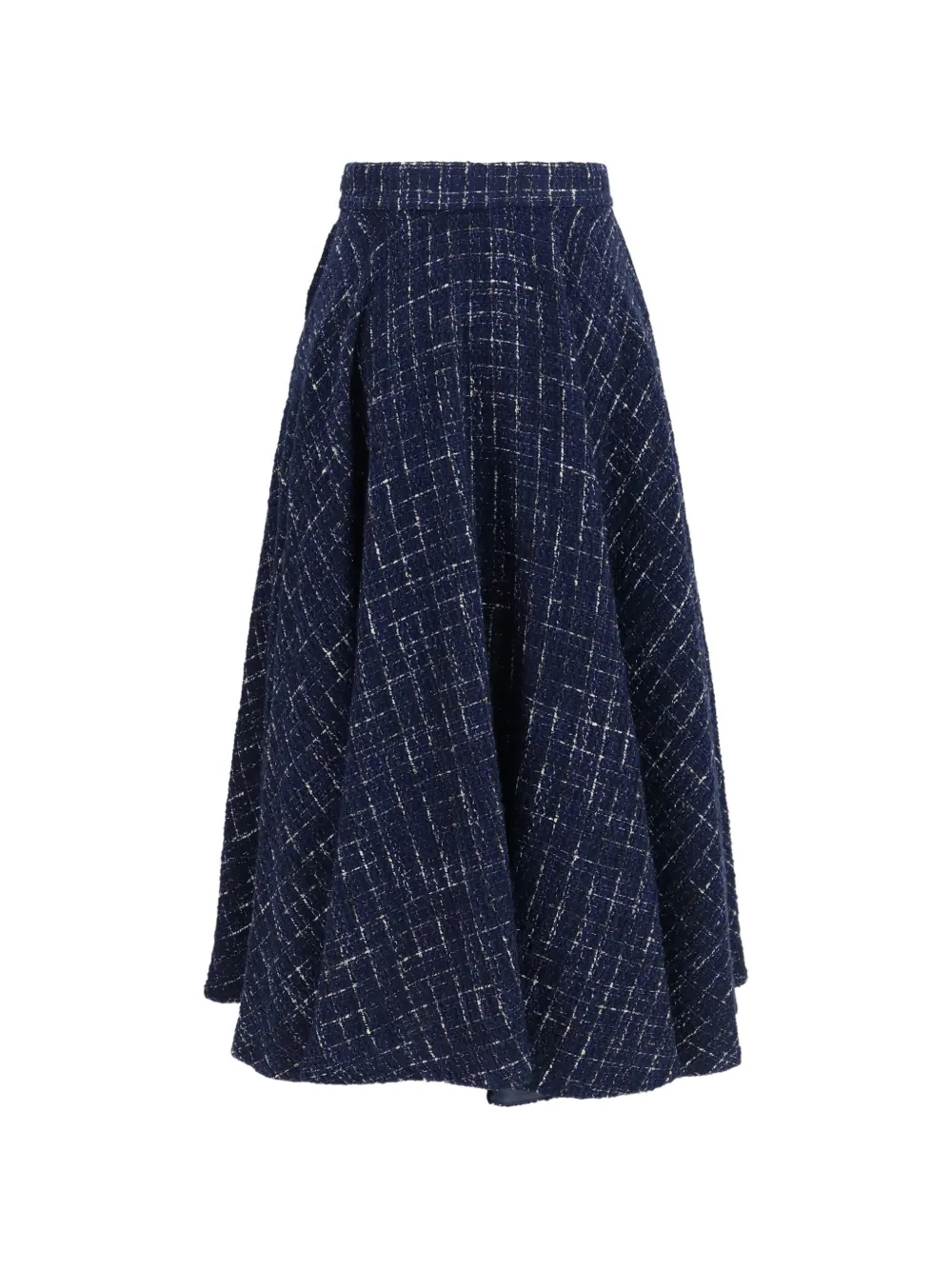 Sara Roka Tabba 85 check-pattern flared skirt - Bleu