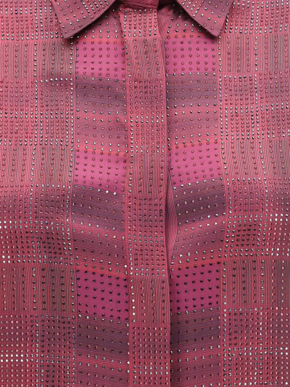 Ermanno Scervino Geruite blouse verfraaid met stras Roze