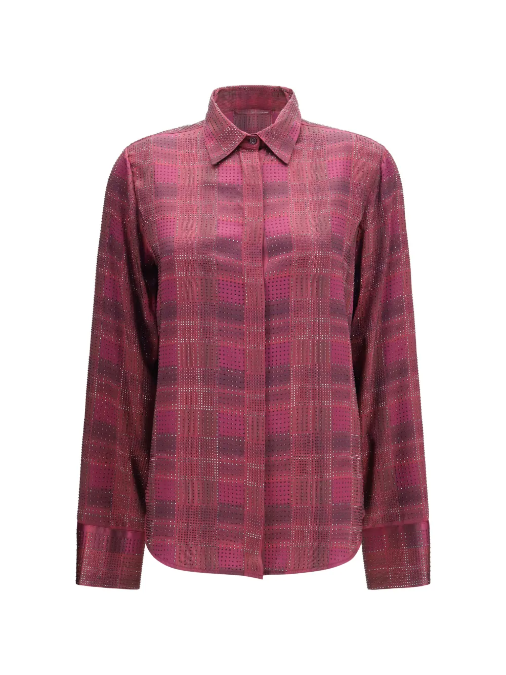Ermanno Scervino check-pattern strass-embellished shirt - Rose