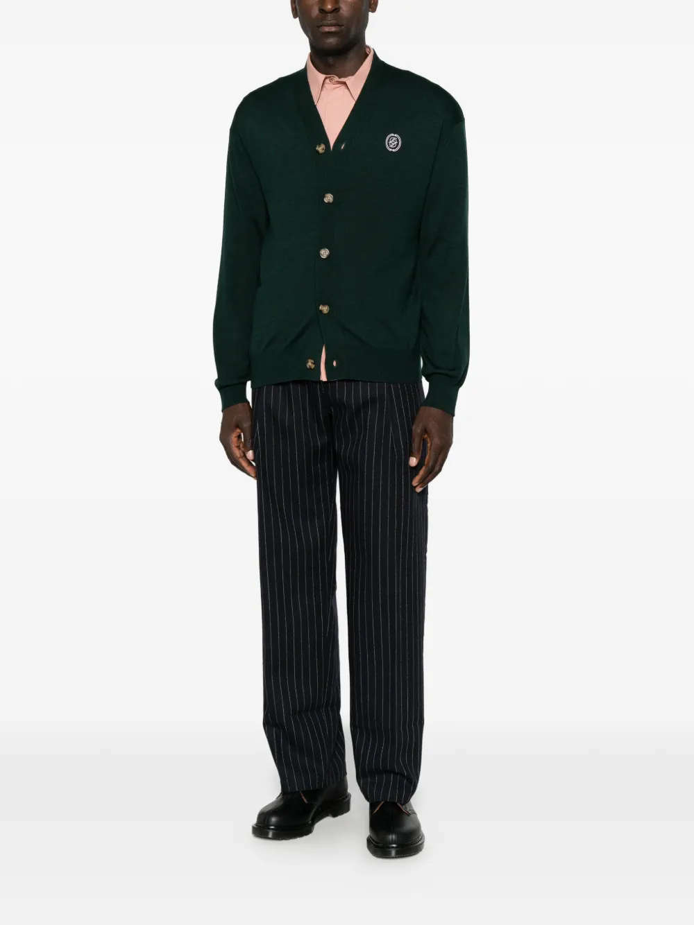 Drôle De Monsieur Vest met geborduurd logo Groen