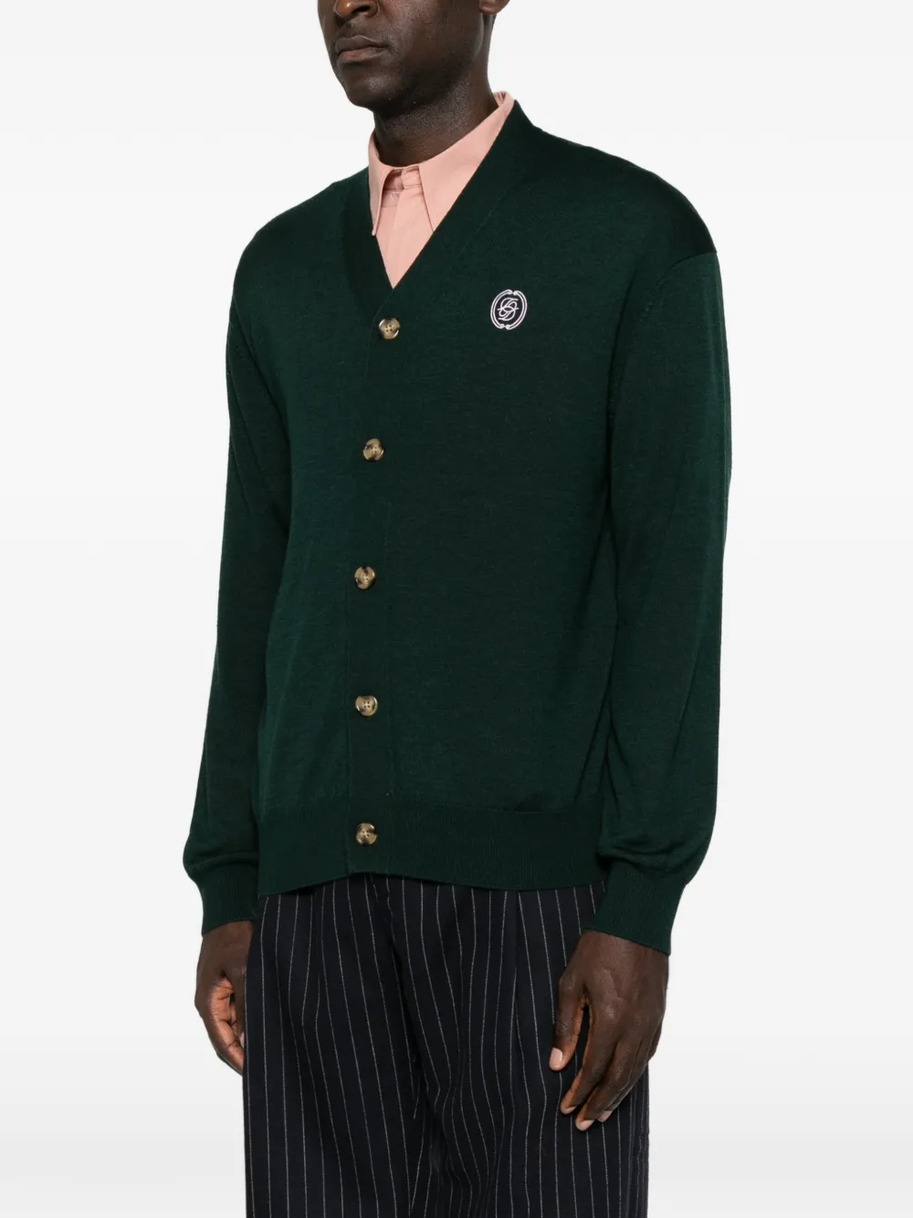 Drôle De Monsieur Vest met geborduurd logo Groen