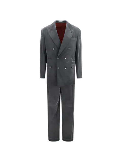 Brunello Cucinelli ribbed double-breasted suit