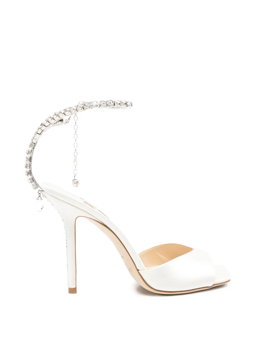 Jimmy Choo Pre-Owned Saeda Sandalen mit Kristallen - Weiß