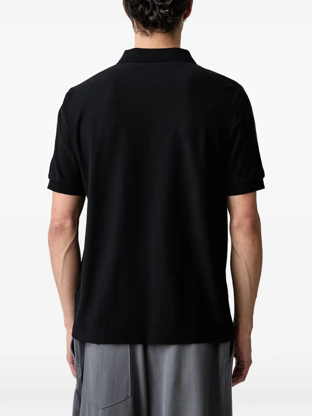 Fred Perry zip-fastening stripe-trim polo shirt Zwart