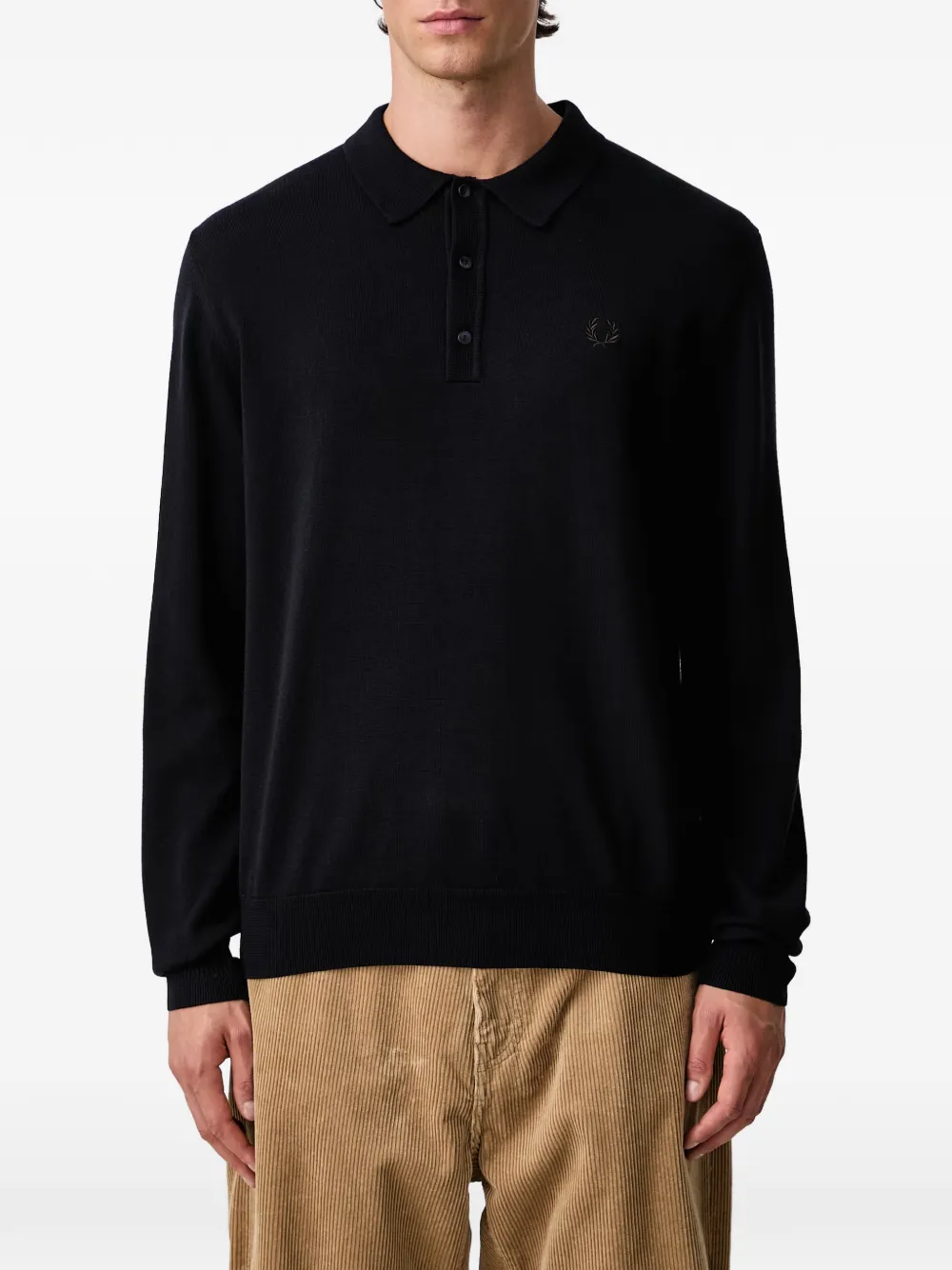Fred Perry long-sleeve polo shirt Blauw