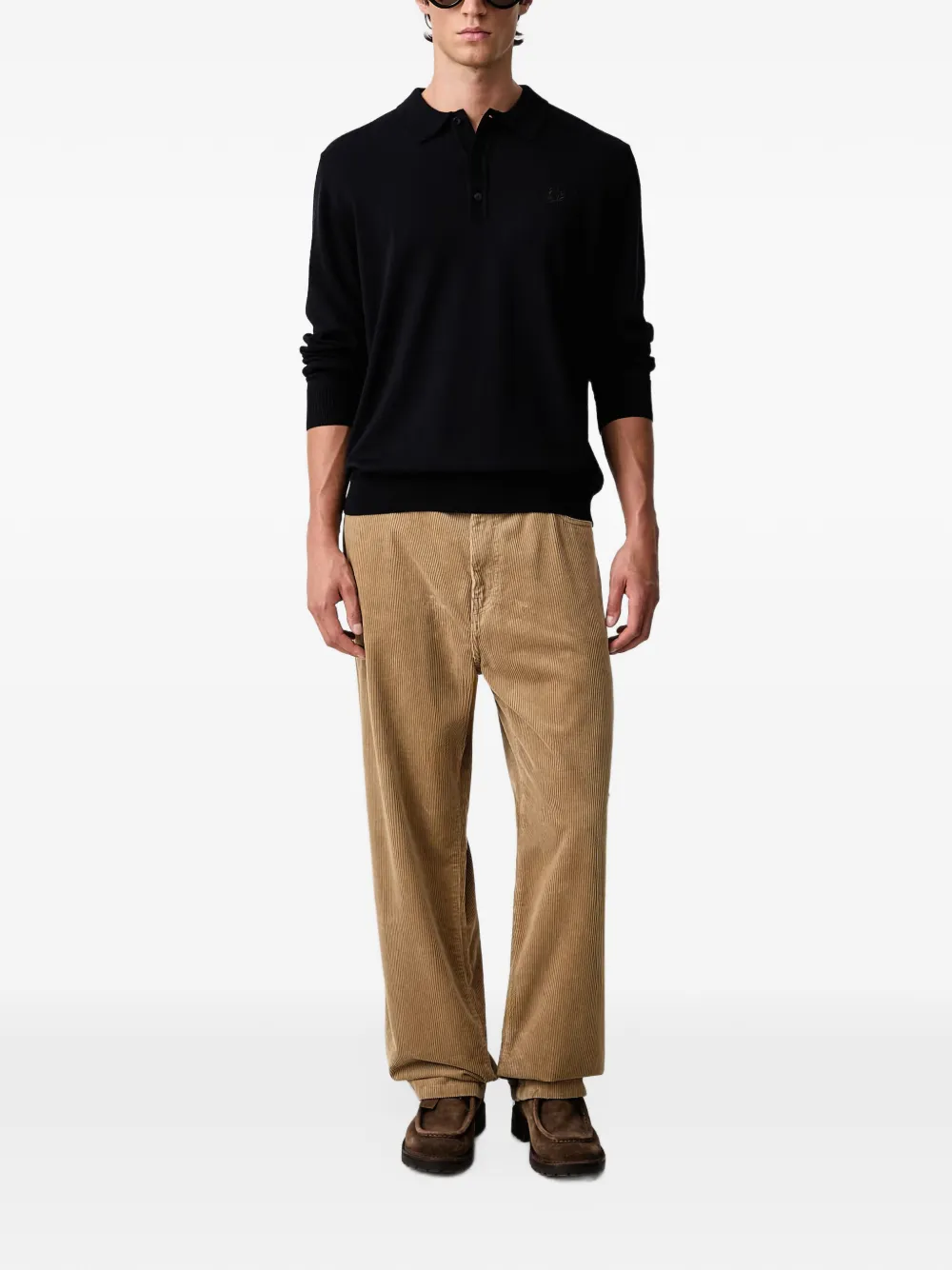 Fred Perry long-sleeve polo shirt Blauw