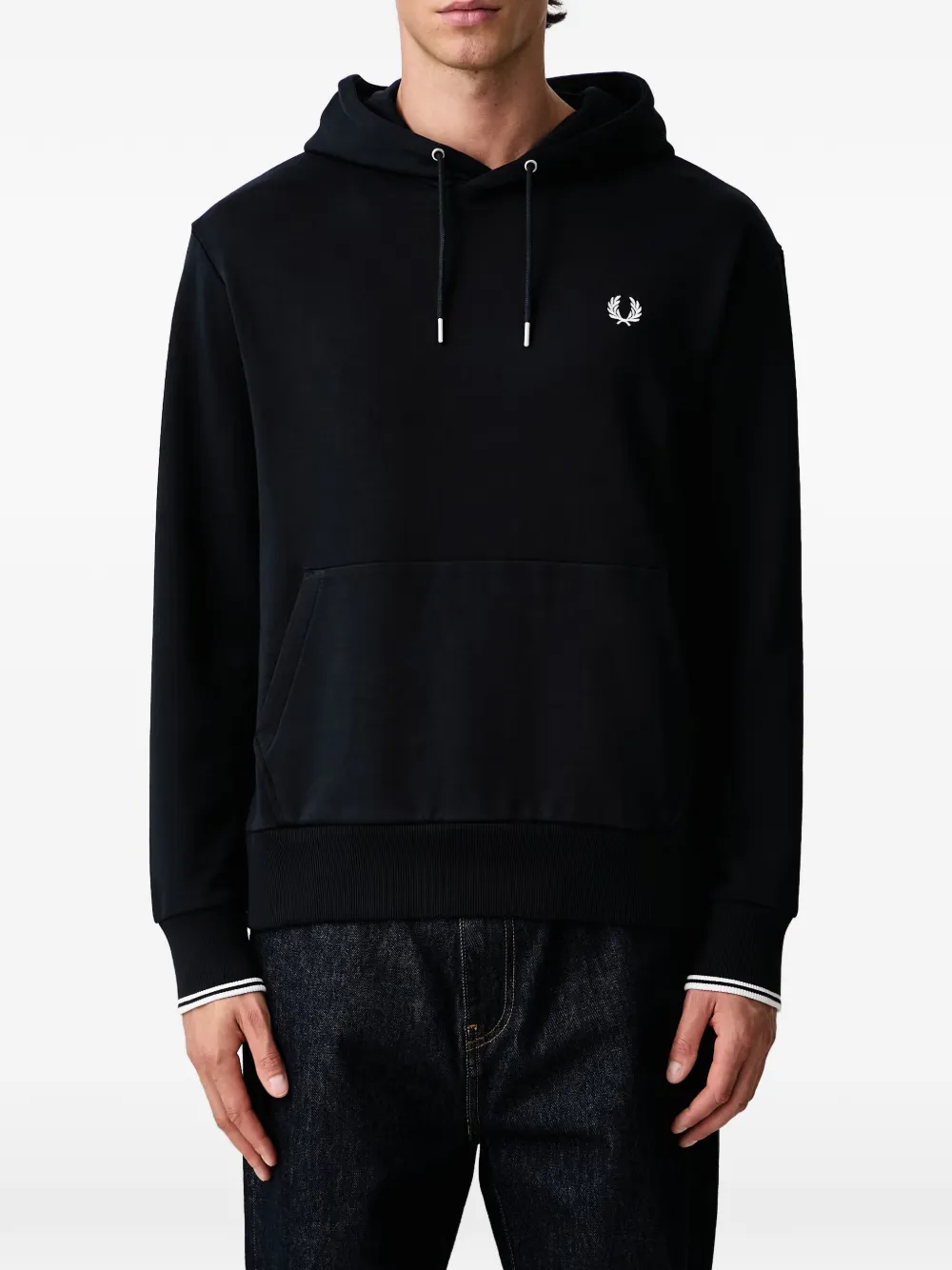 Fred Perry Laurel Wreath embroidered hoodie Blauw