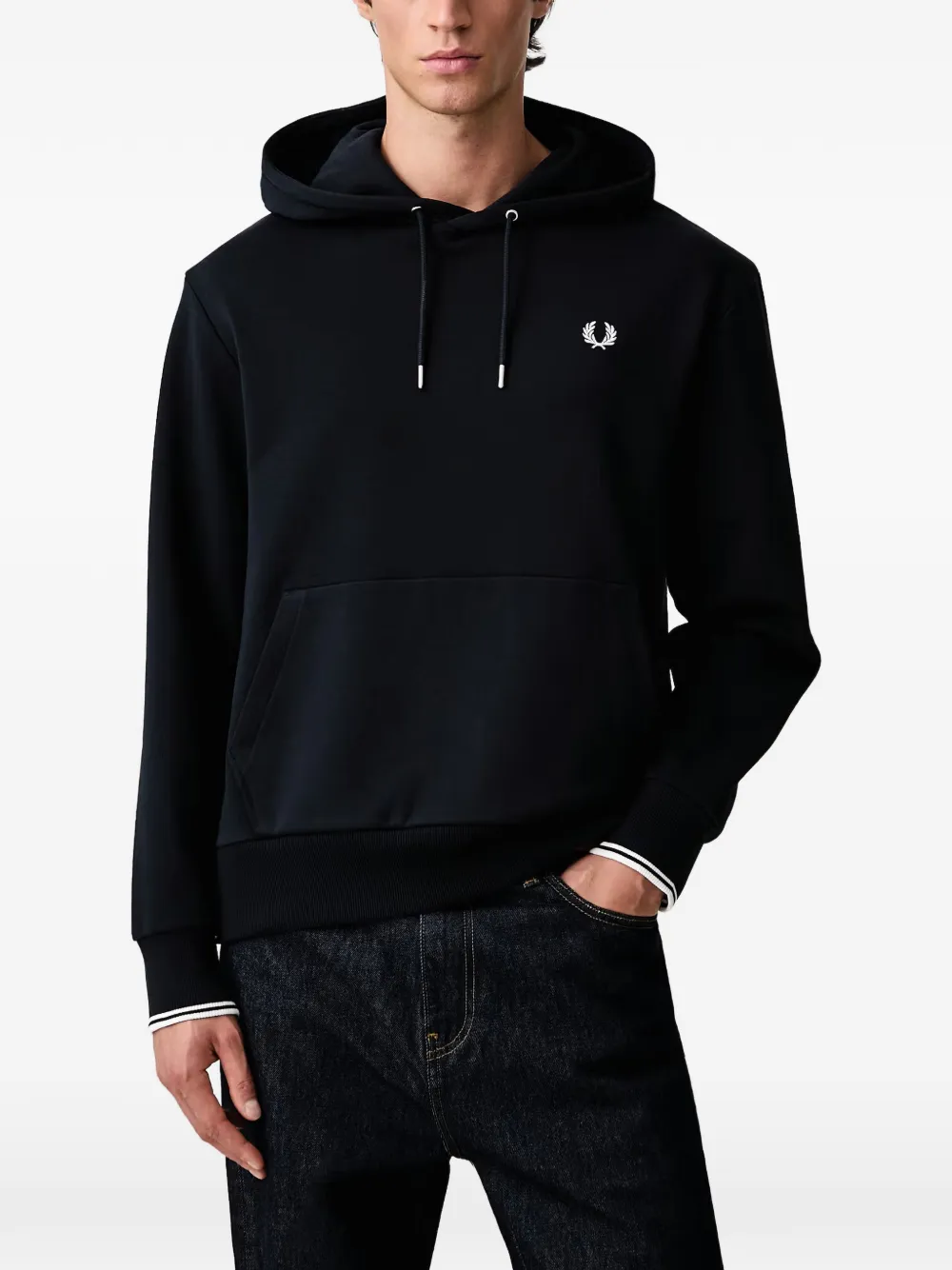Fred Perry Laurel Wreath embroidered hoodie Blauw