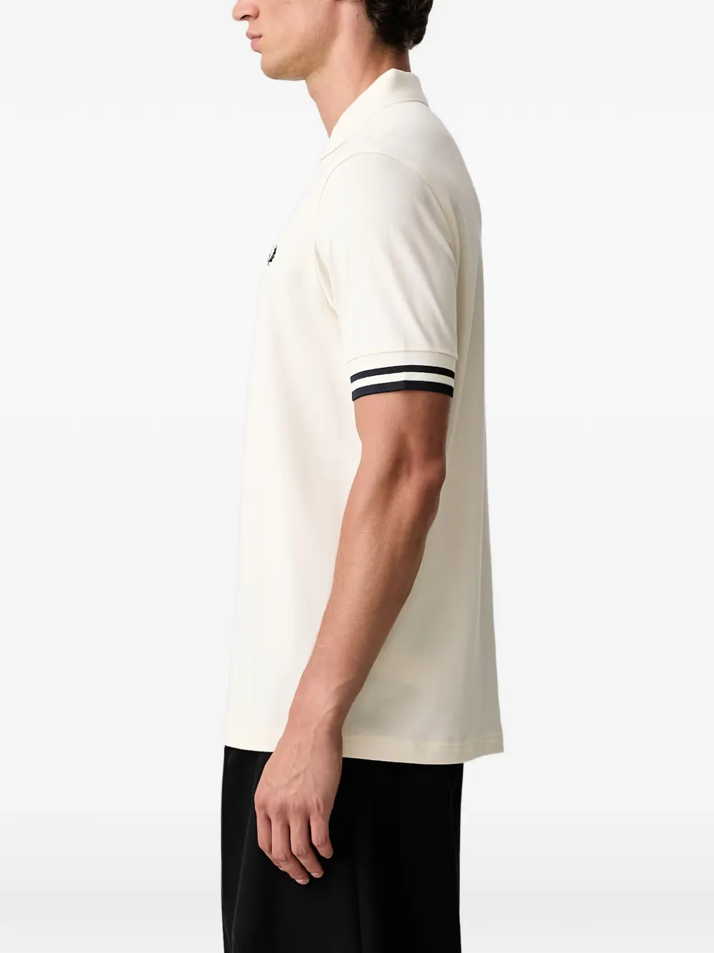 Fred Perry zip-neck cotton polo shirt Wit