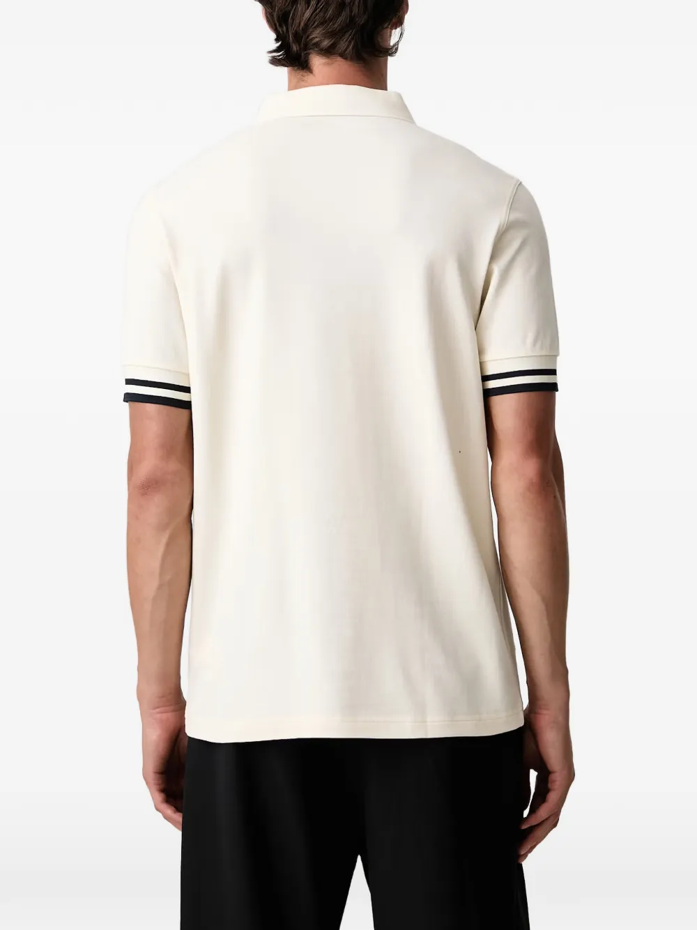 Fred Perry zip-neck cotton polo shirt Wit