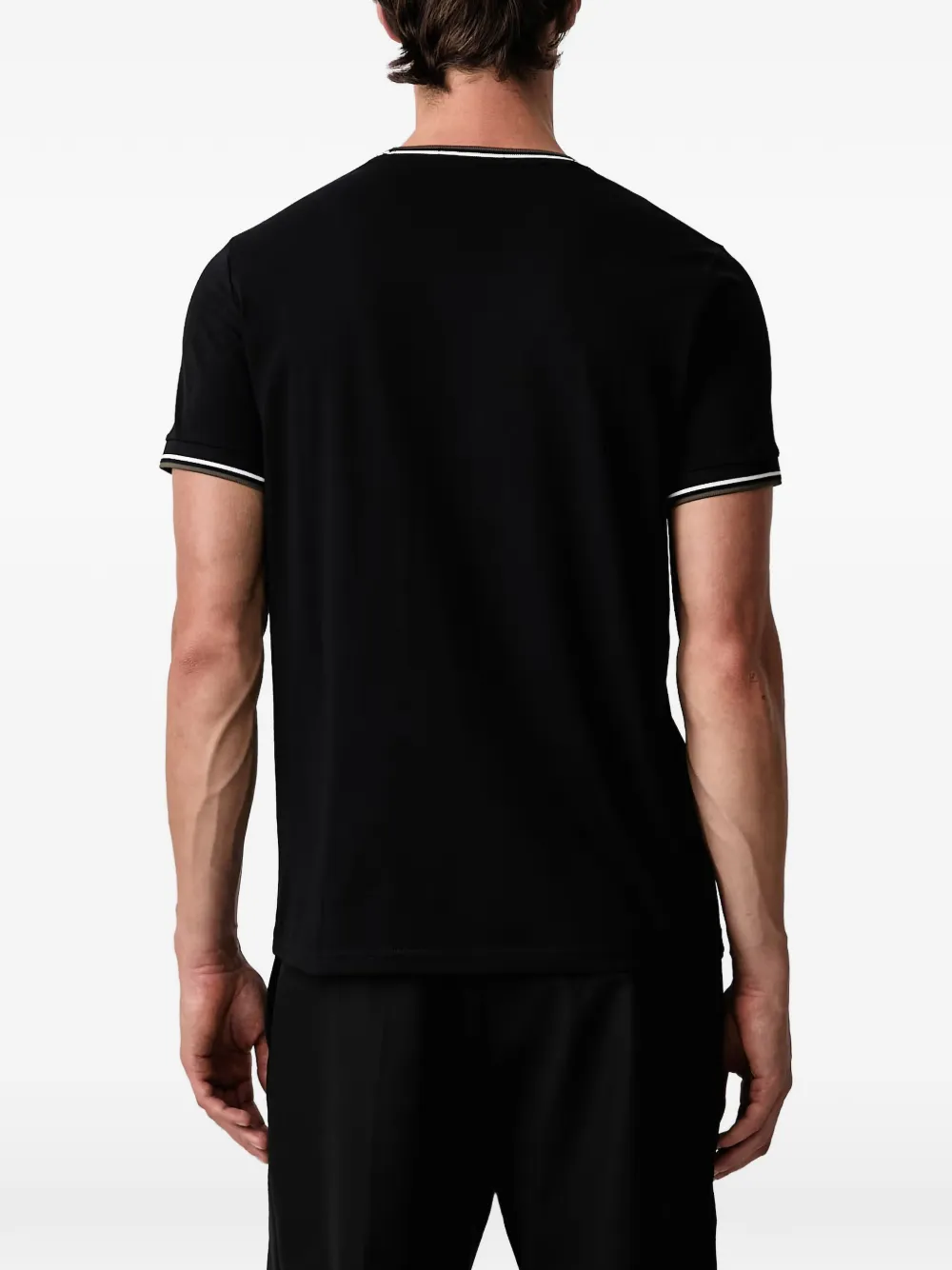 Fred Perry logo-embroidered T-shirt Zwart