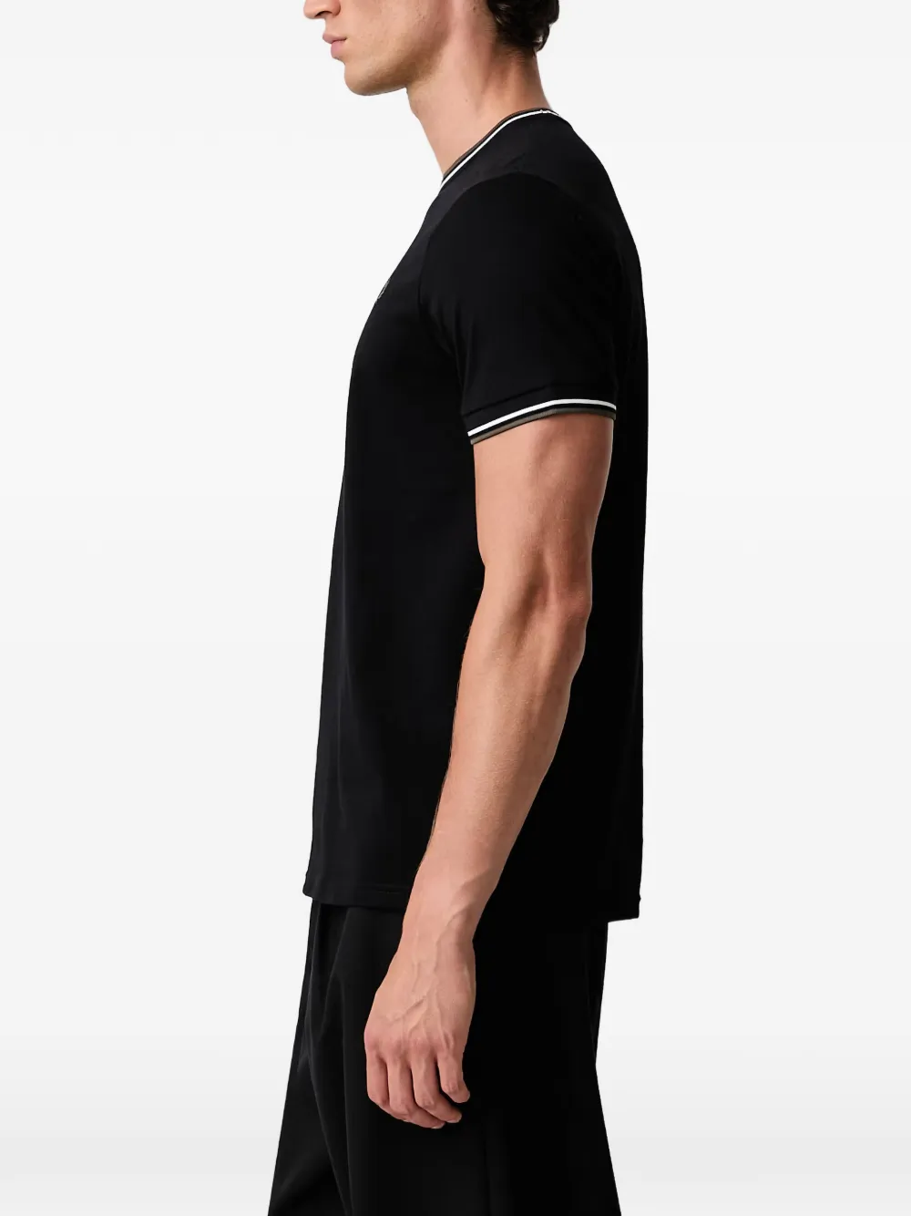 Fred Perry logo-embroidered T-shirt Zwart