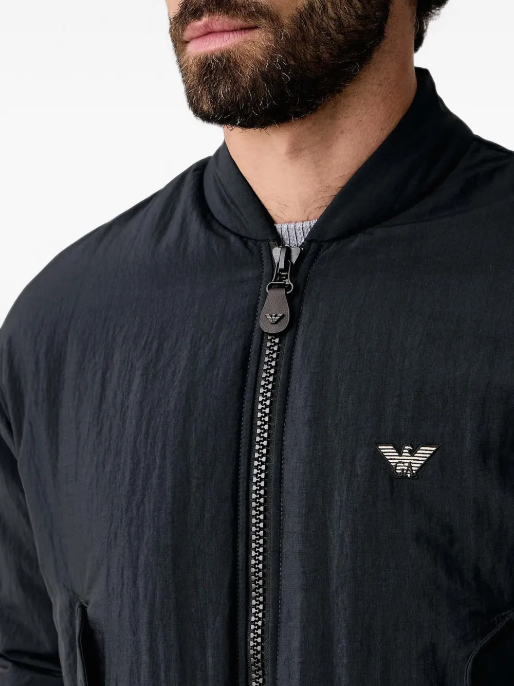 Emporio Armani Bomberjack met logopatch Blauw