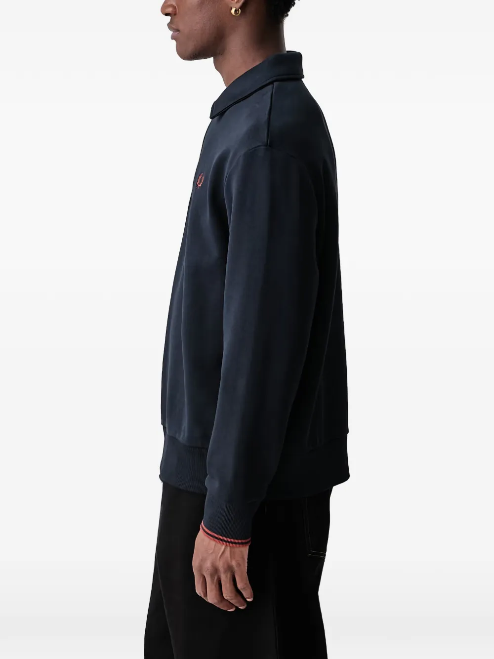Fred Perry zip-fastening cotton polo shirt Blauw