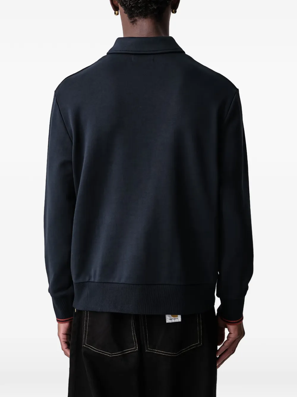 Fred Perry zip-fastening cotton polo shirt Blauw