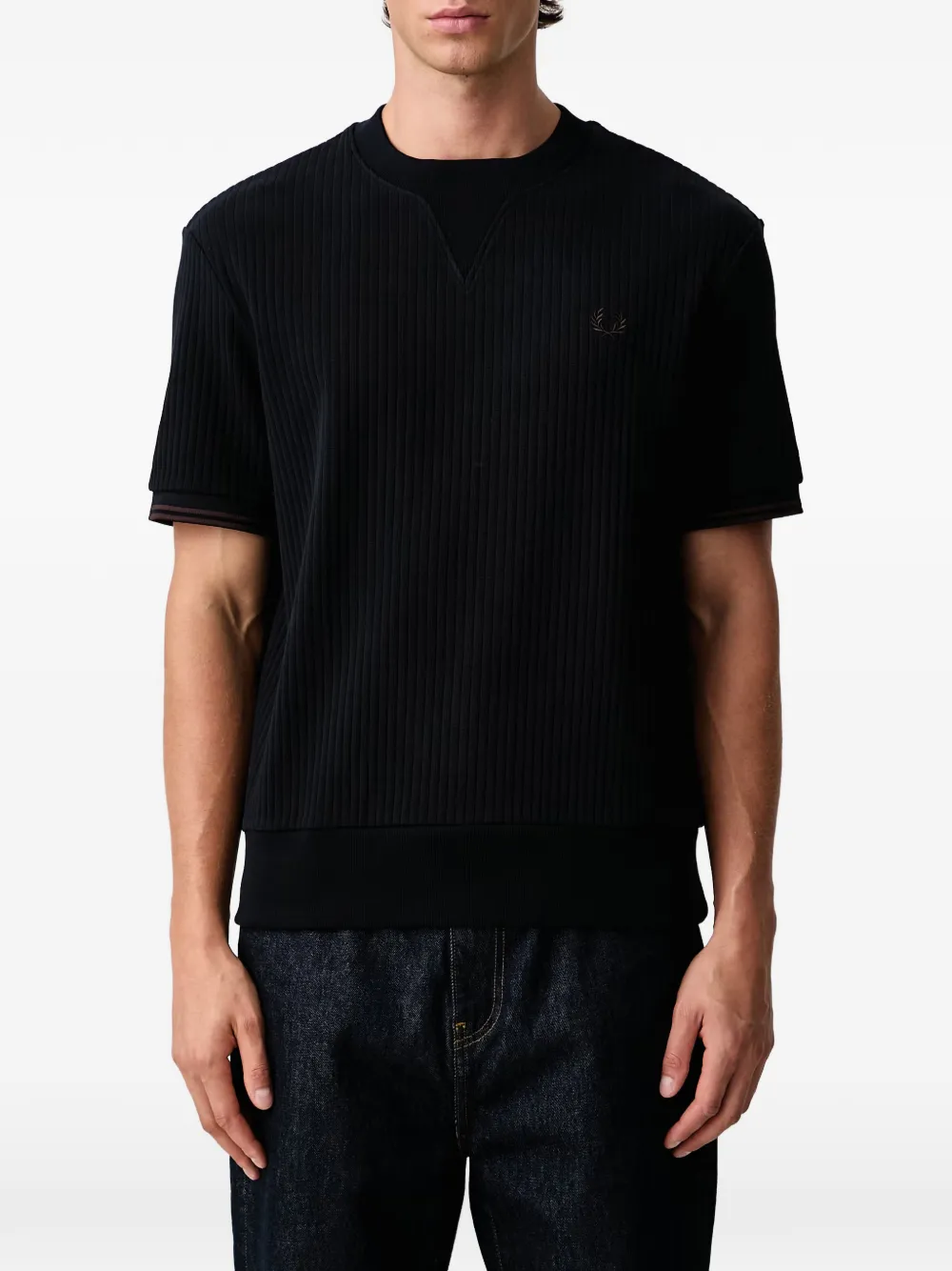 Fred Perry футболка в рубчик с вышивкой | Футболки | Image 2