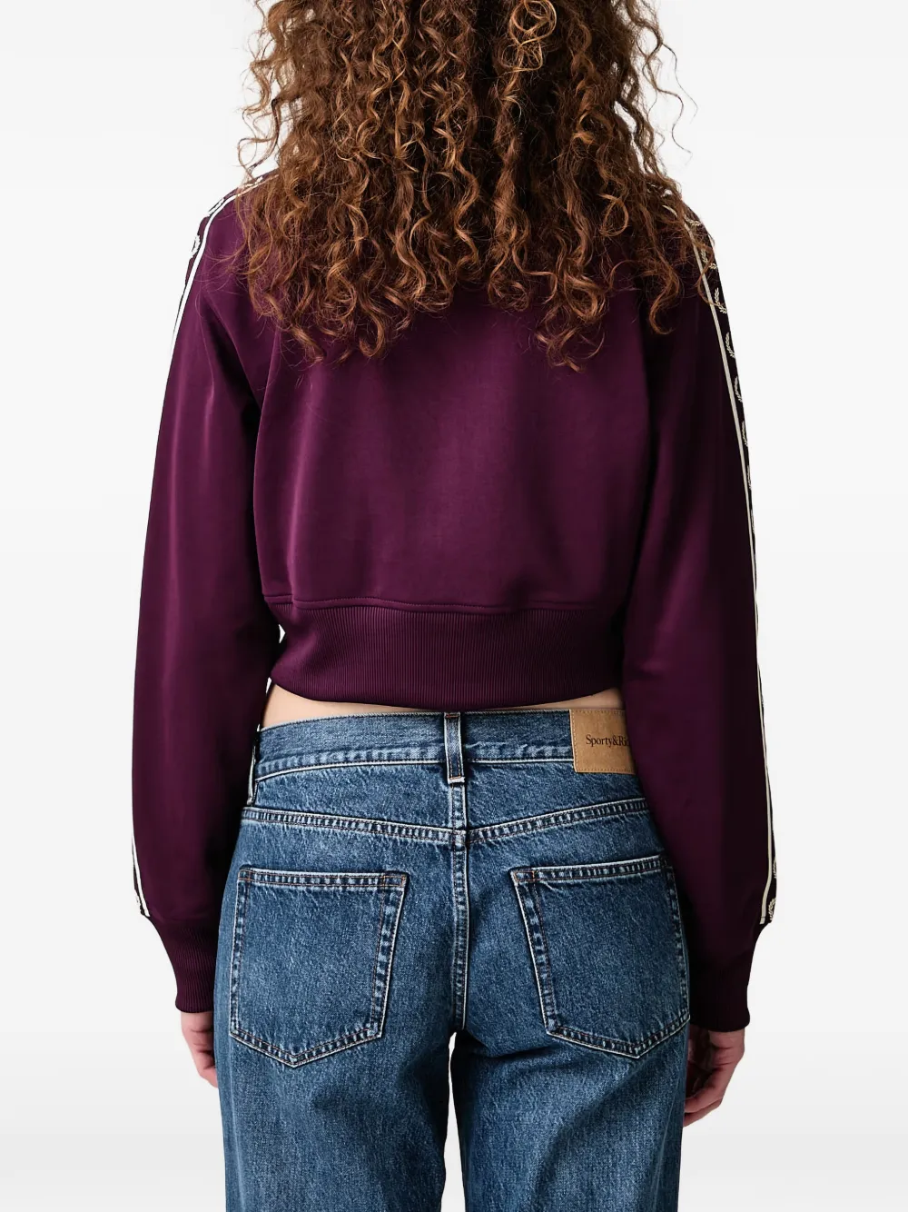 Fred Perry Laurel Wreath logo-embroidered zip-fastening sweatshirt Paars