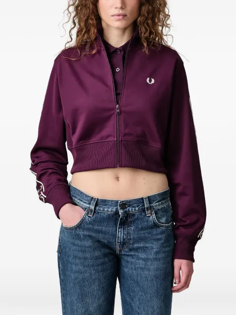 Fred Perry Laurel Wreath logo-embroidered zip-fastening sweatshirt