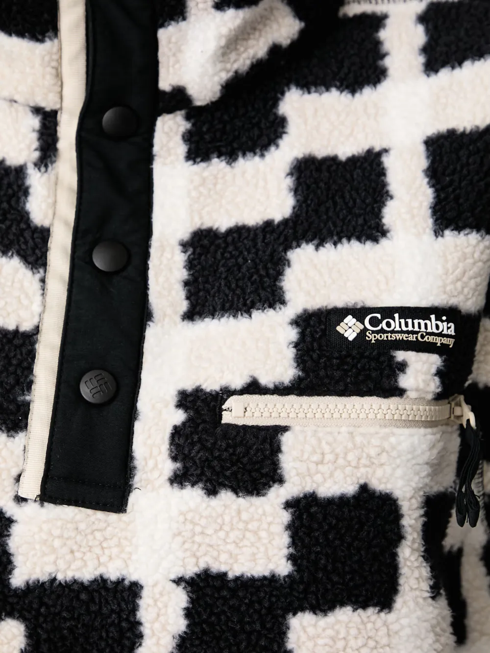 Columbia Helvetia II geruite fleece trui Wit