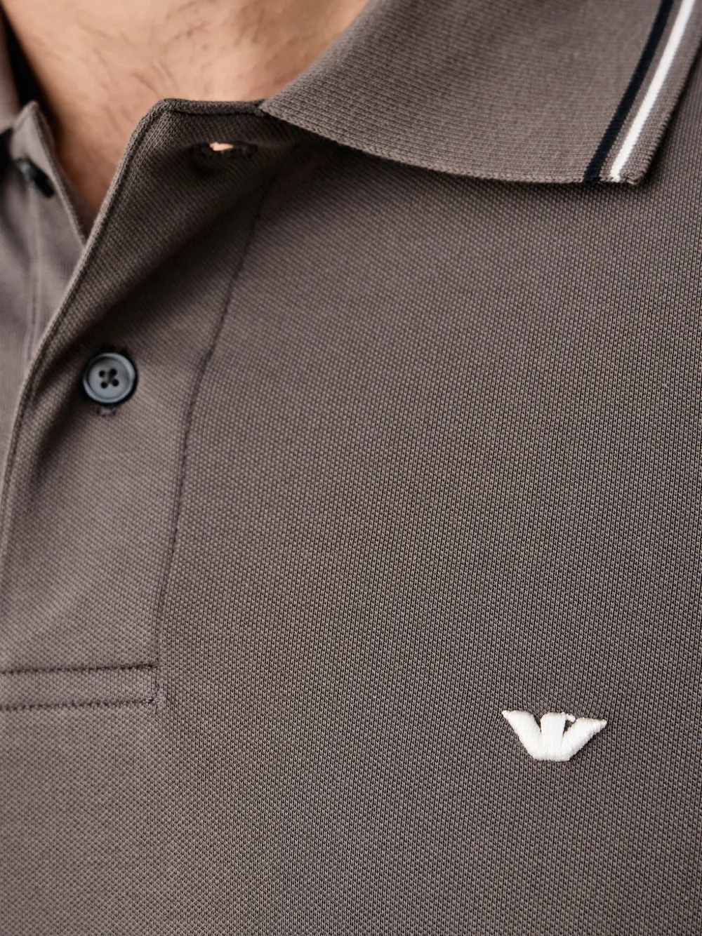 Emporio Armani Poloshirt met lange mouwen Grijs