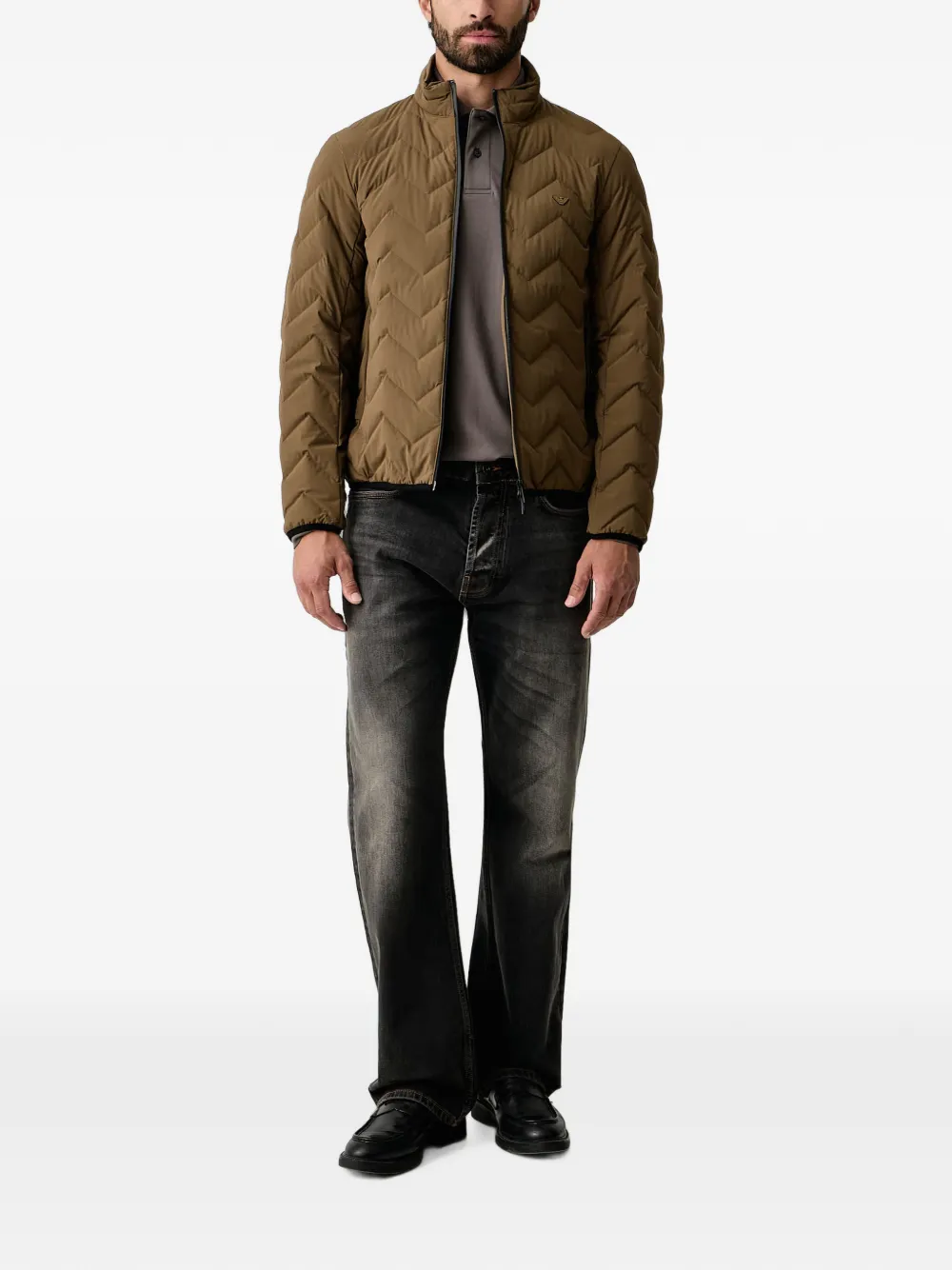 Emporio Armani Poloshirt met lange mouwen Grijs